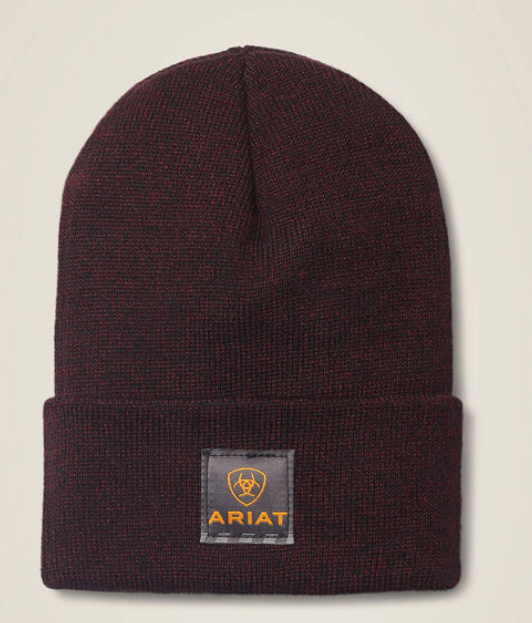 Ariat Burgundy/Black Rebar Watch Cap