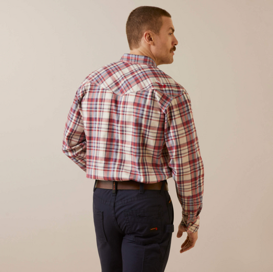 Ariat FR Retro Red Plaid Work Shirt