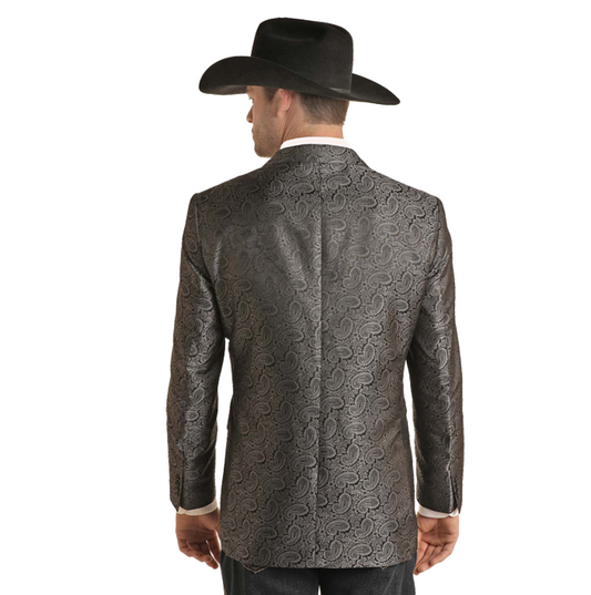 Rock and Roll Men's Black Paisley Jacquard Sports Coat