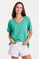 Taylor Raglan Sleeve Slub Tee in Garden Green