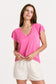 Another Love Pink Tuberose Ember Petal Sleeve Top