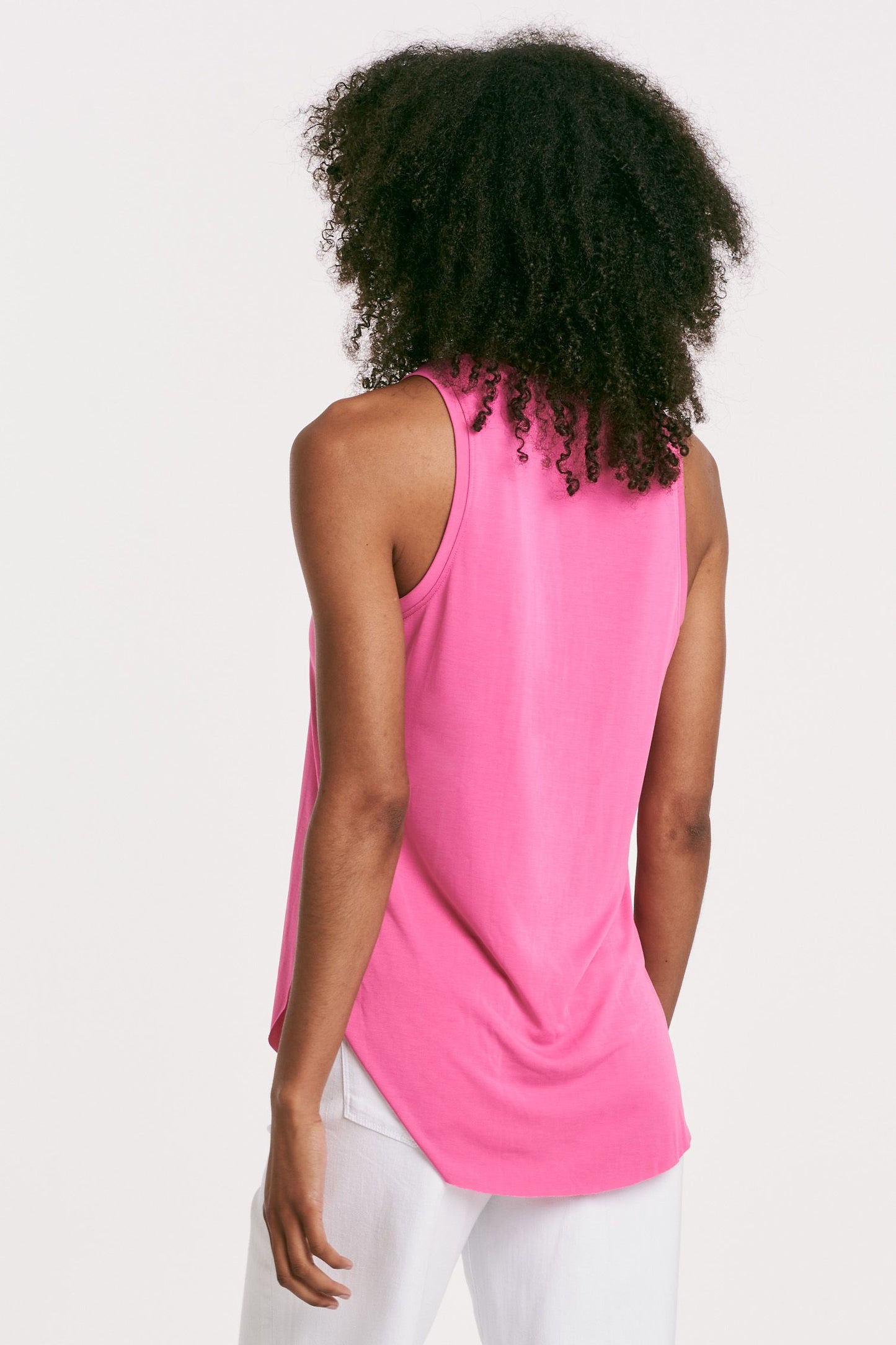 Ellis V-Neck Tank in Pink Tuberose