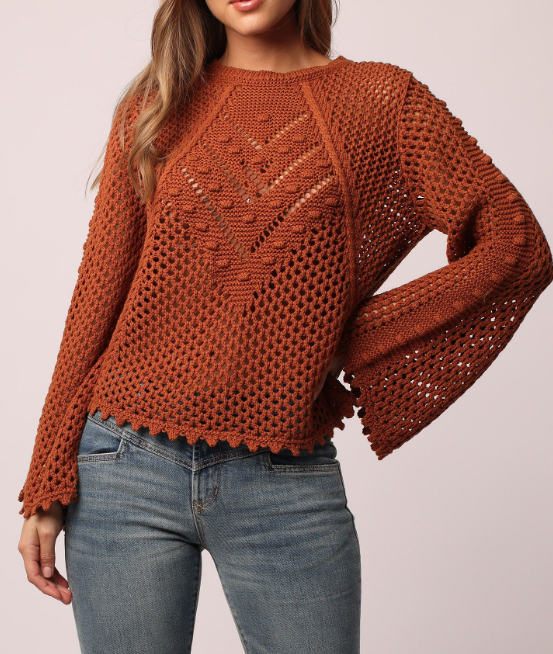 Meryl Bell Sleeve Sweater Gingerbread M