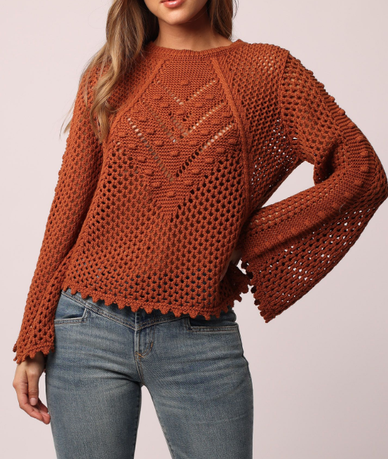 Meryl Bell Sleeve Sweater Gingerbread S