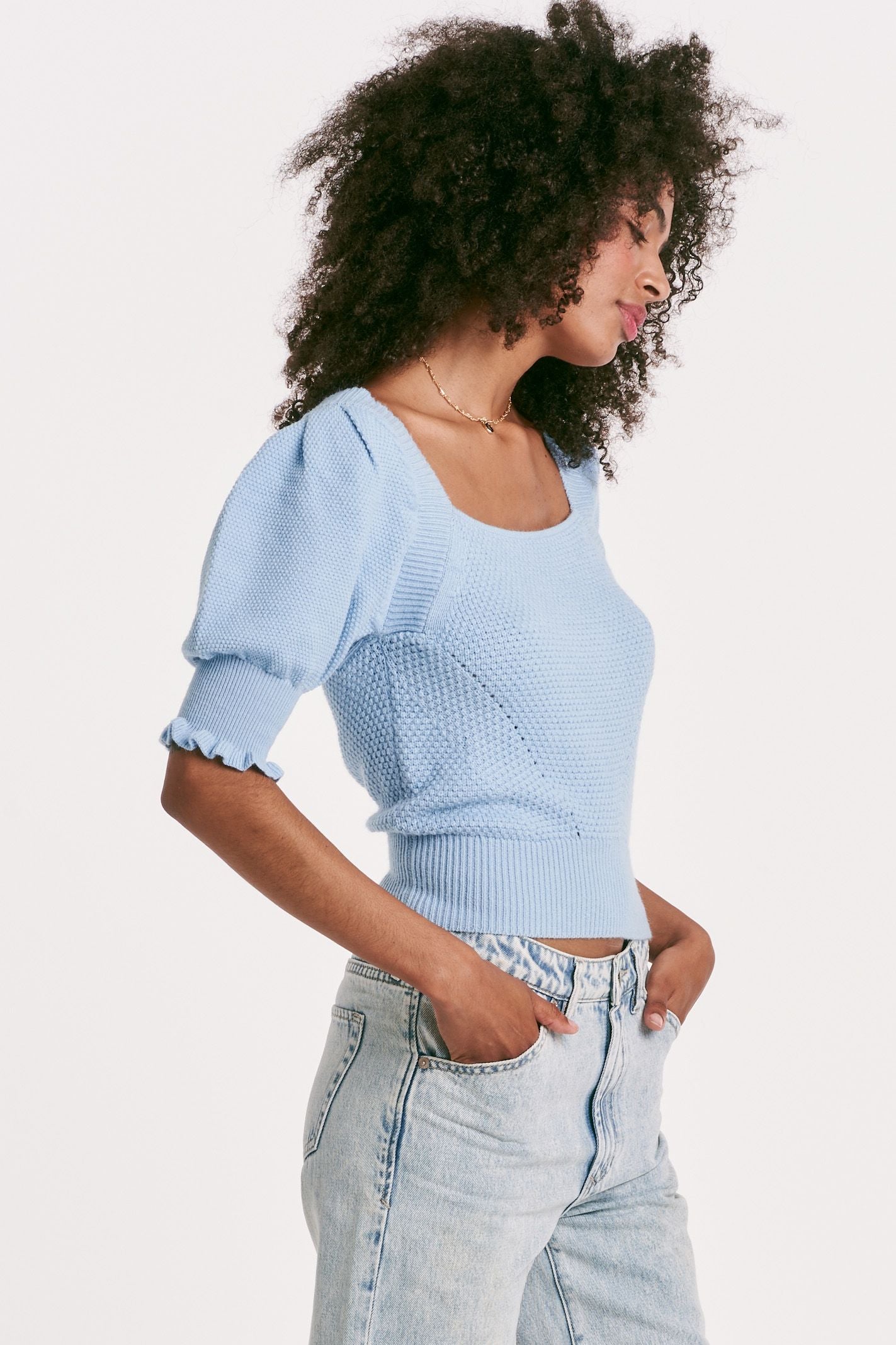 Another Love Eloise Dusty Blue Sweater