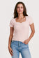 Another Love Bria Whisper Pink Sweetheart Neck Ribbed Top