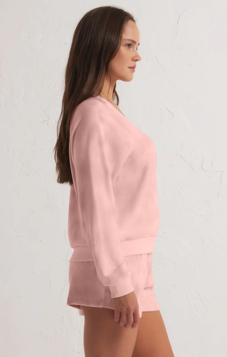 Z Supply Candy Skies Long Sleeve Top in Peachsicle