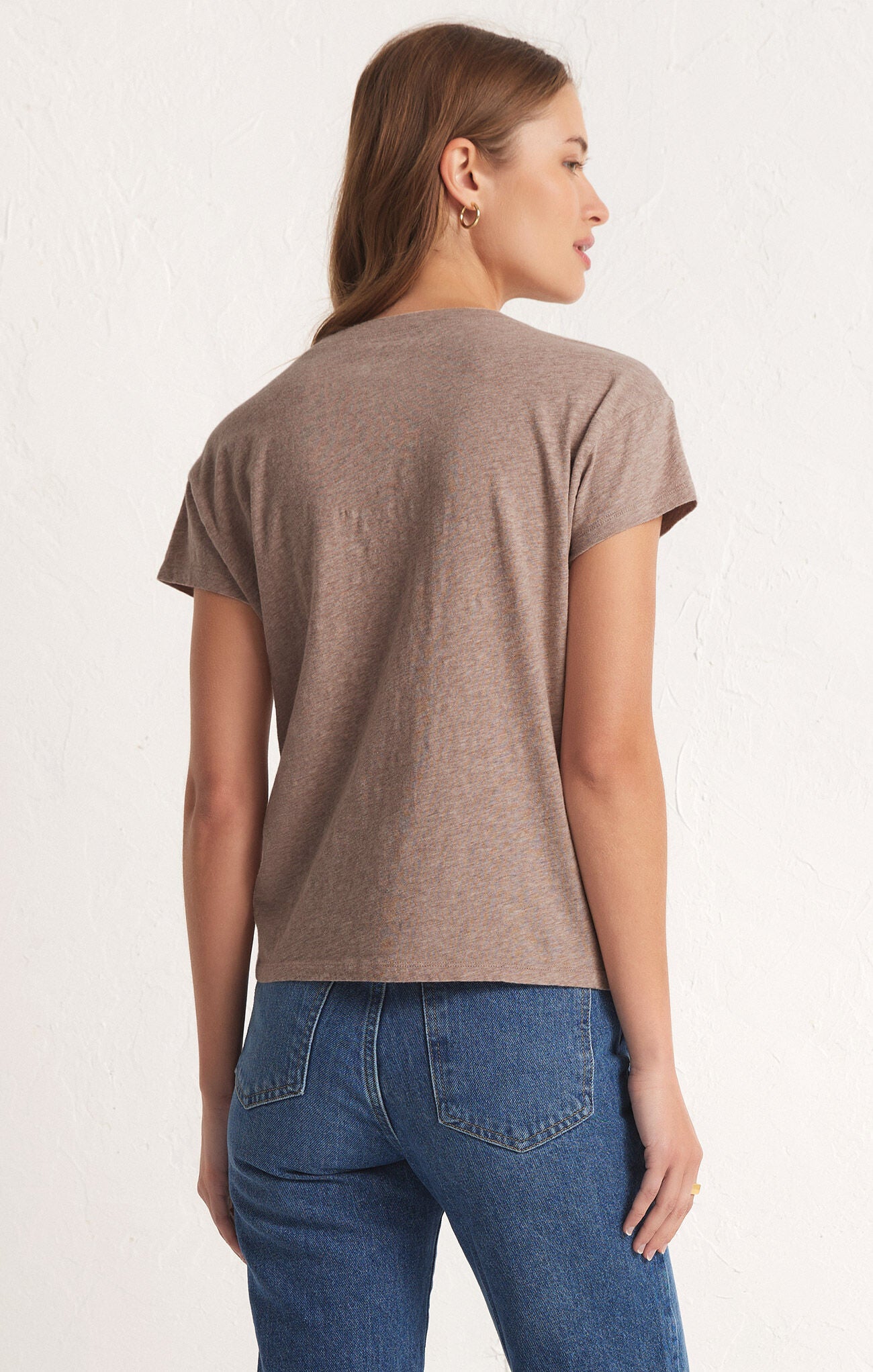 Z Supply Modern Slub Tee in Heather Latte