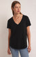 Z Supply Asher Slub V-Neck Tee in Black