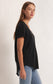 Z Supply Asher Slub V-Neck Tee in Black