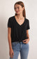 Z Supply Asher Slub V-Neck Tee in Black