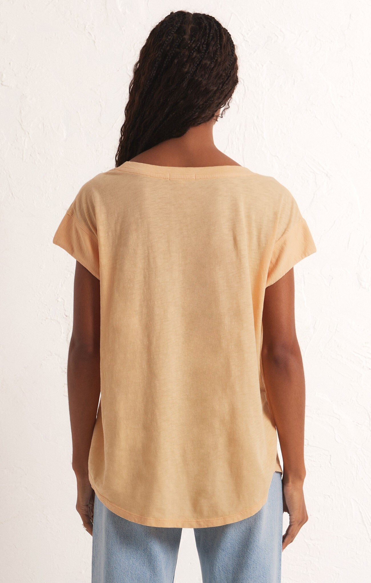 Z Supply Laid Back Slub Tee in Orange Cream