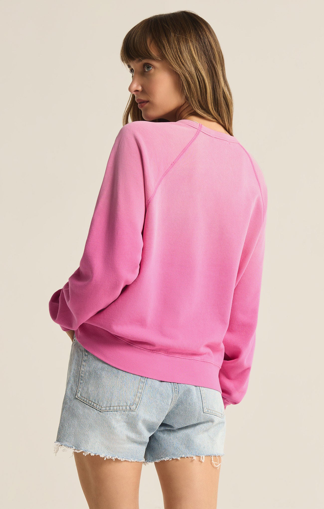 Z Supply Washed Ashore Sweatshirt in Heartbreaker Pink