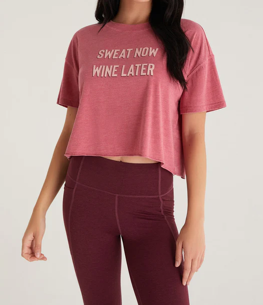 Z Supply Vintage Wine Later Tee Washed Berry LG