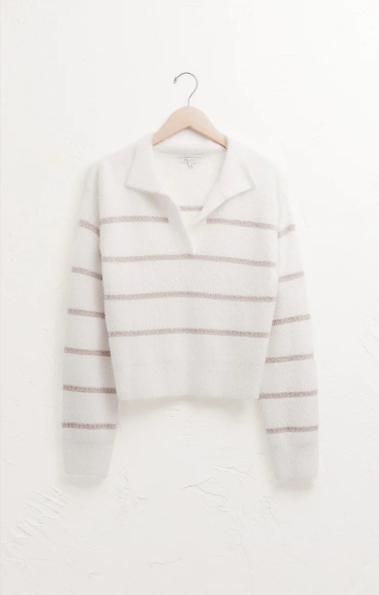 Z Supply Monique Stripe Sweater in Sandstone