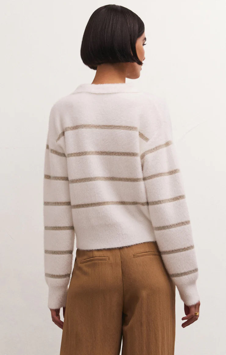 Z Supply Monique Stripe Sweater in Sandstone