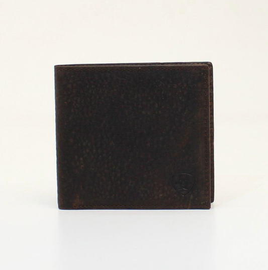 Ariat Logo Shield Bifold Rowdy Brown Wallet