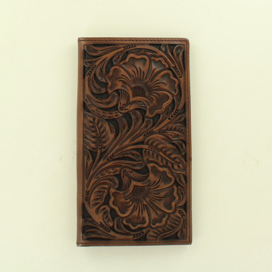 Ariat Rodeo Floral Embossed Brown Wallet