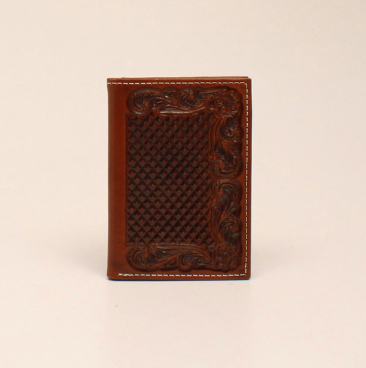 Ariat Basketweave Floral TanTrifold Wallet