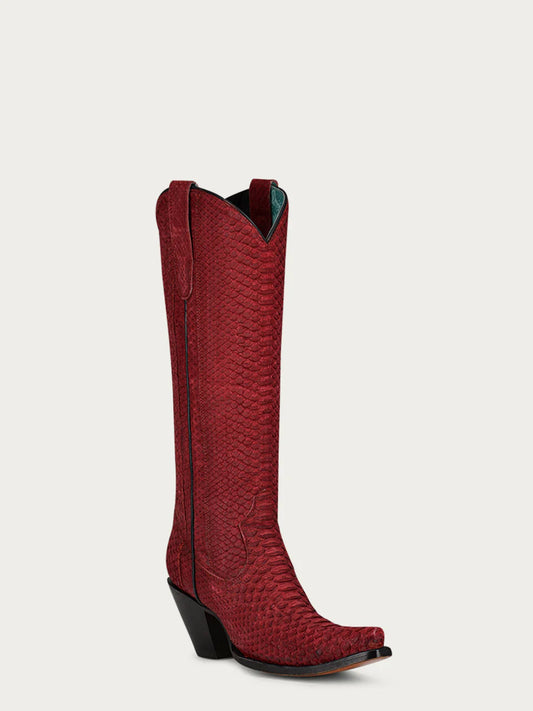 Corral Boots Red Full Python Exotic Boot