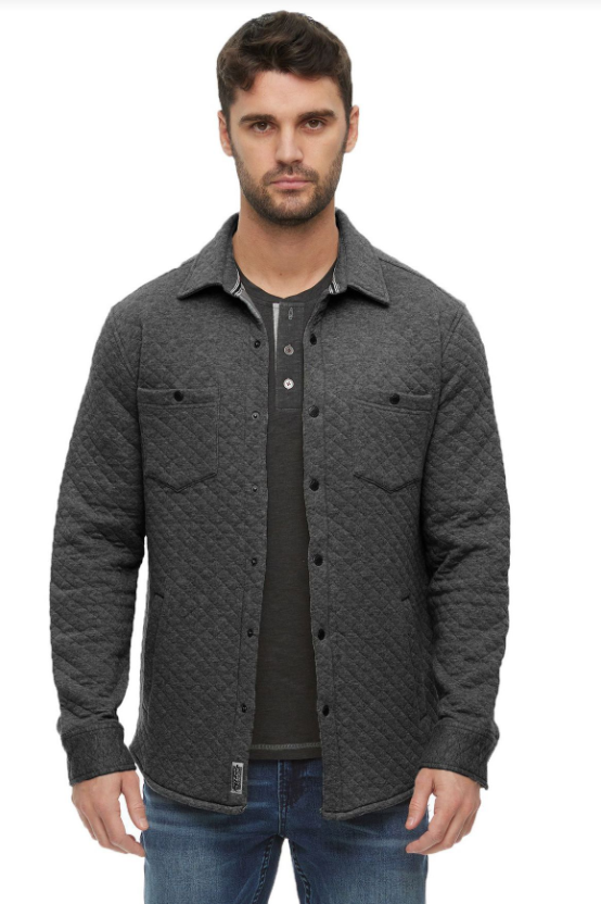 Charcoal Heather L/S Quilted Jacket