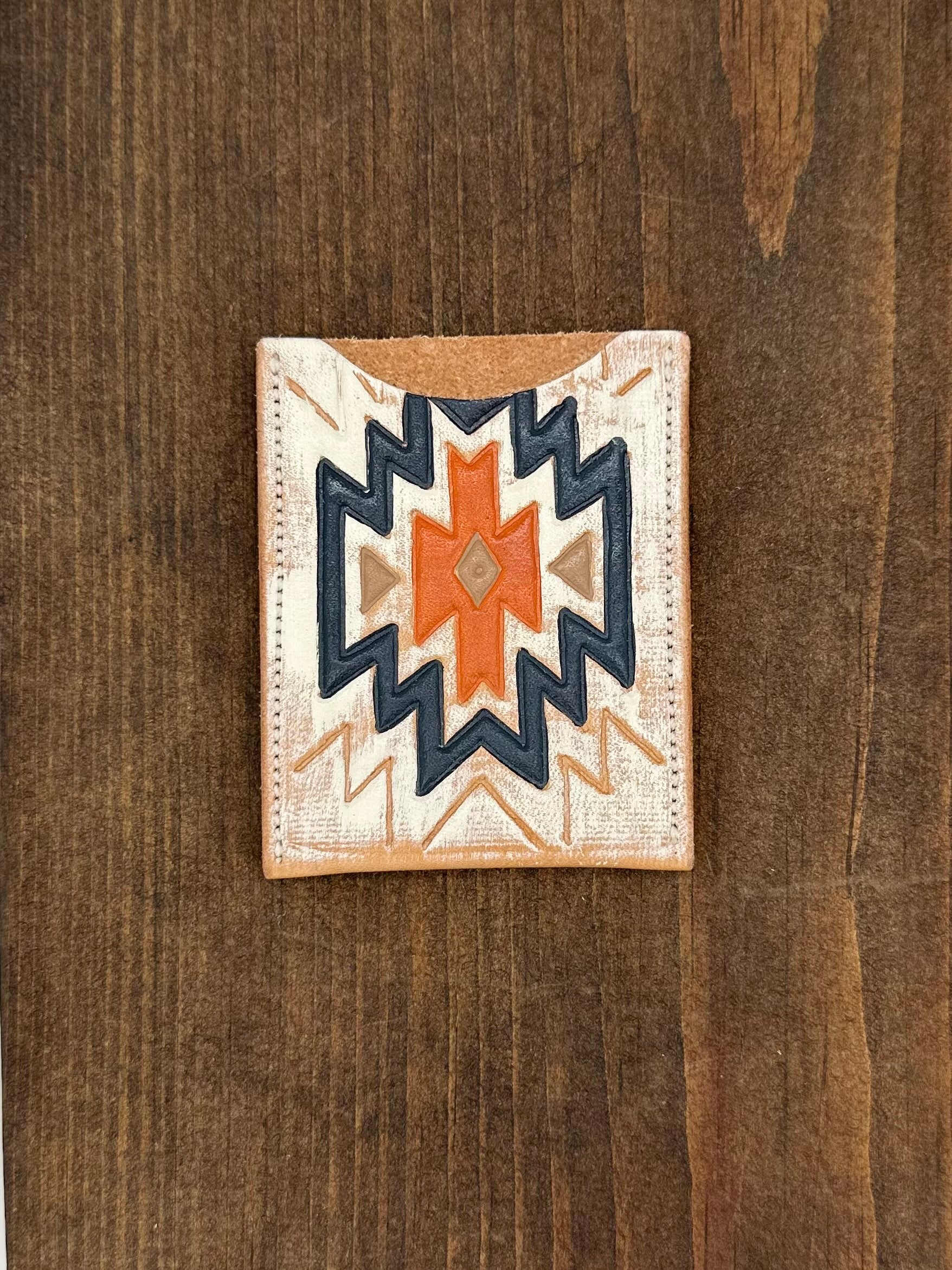 McIntire Saddlery Aztec Rust and Black Card Holder