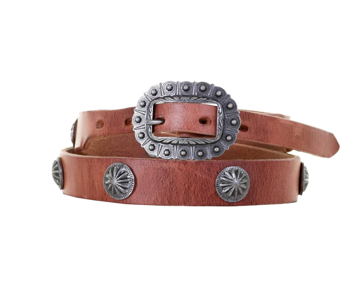 Double J Harness Leather Concho Belt