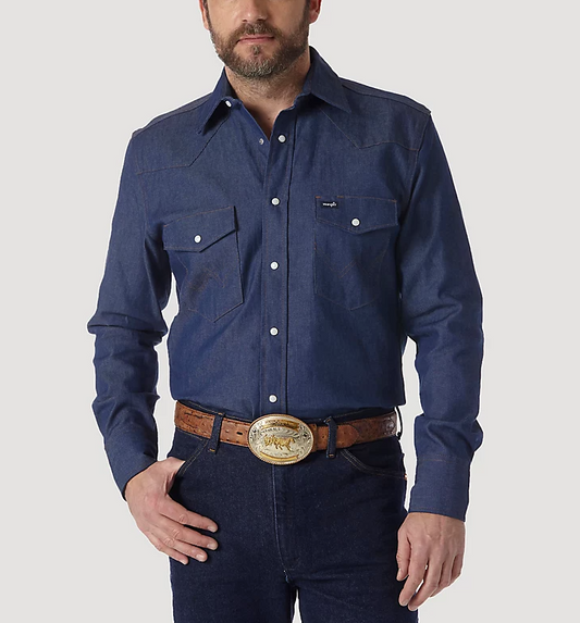 Wrangler Cowboy Cut Firm Finish Long Sleeve Work Shirt