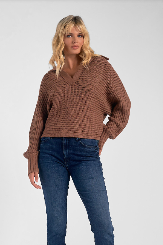 Brown Sweater V-neck