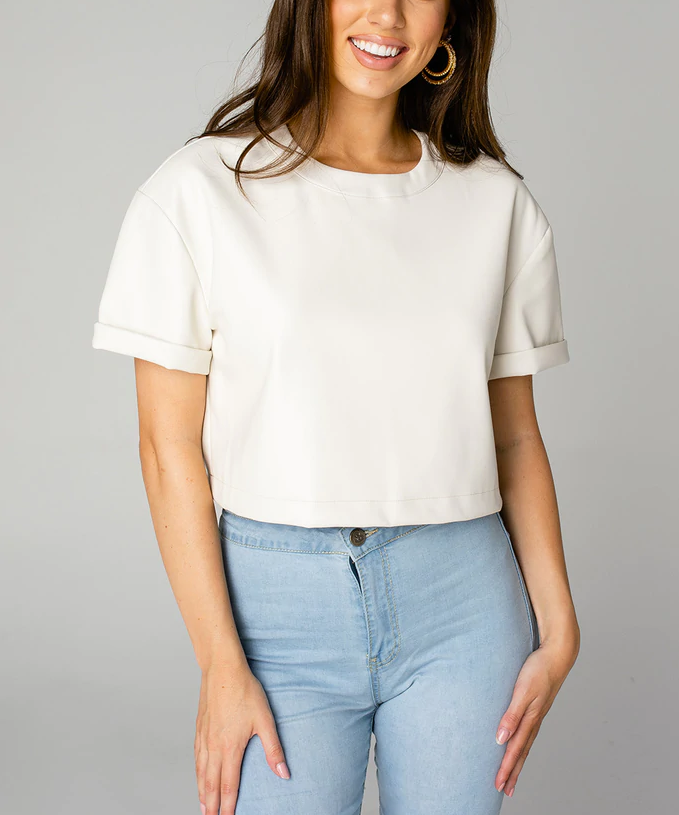 BuddyLove Taylor Cropped Vegan Leather Top