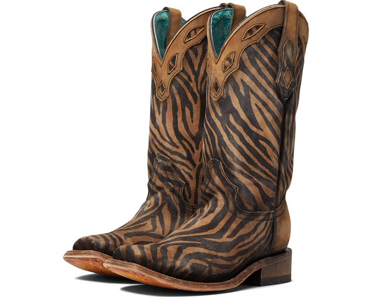Corral Boots Zebra Saddle Boots