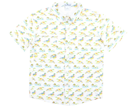 Blue Quail Ducks Short Sleeve Shirt