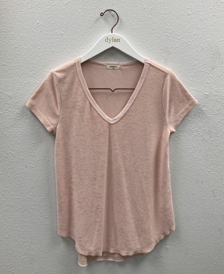 Dylan Terry V-Tee Pink S