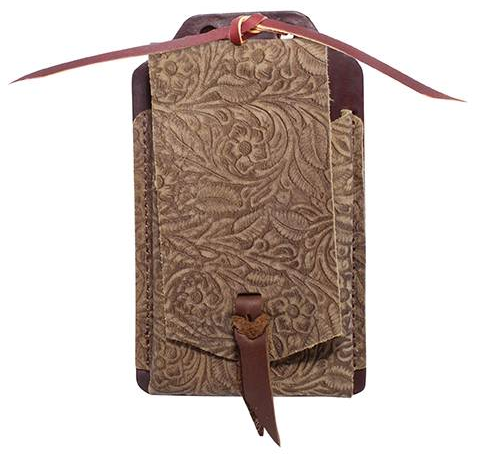 Taupe Floral Leather Phone Case