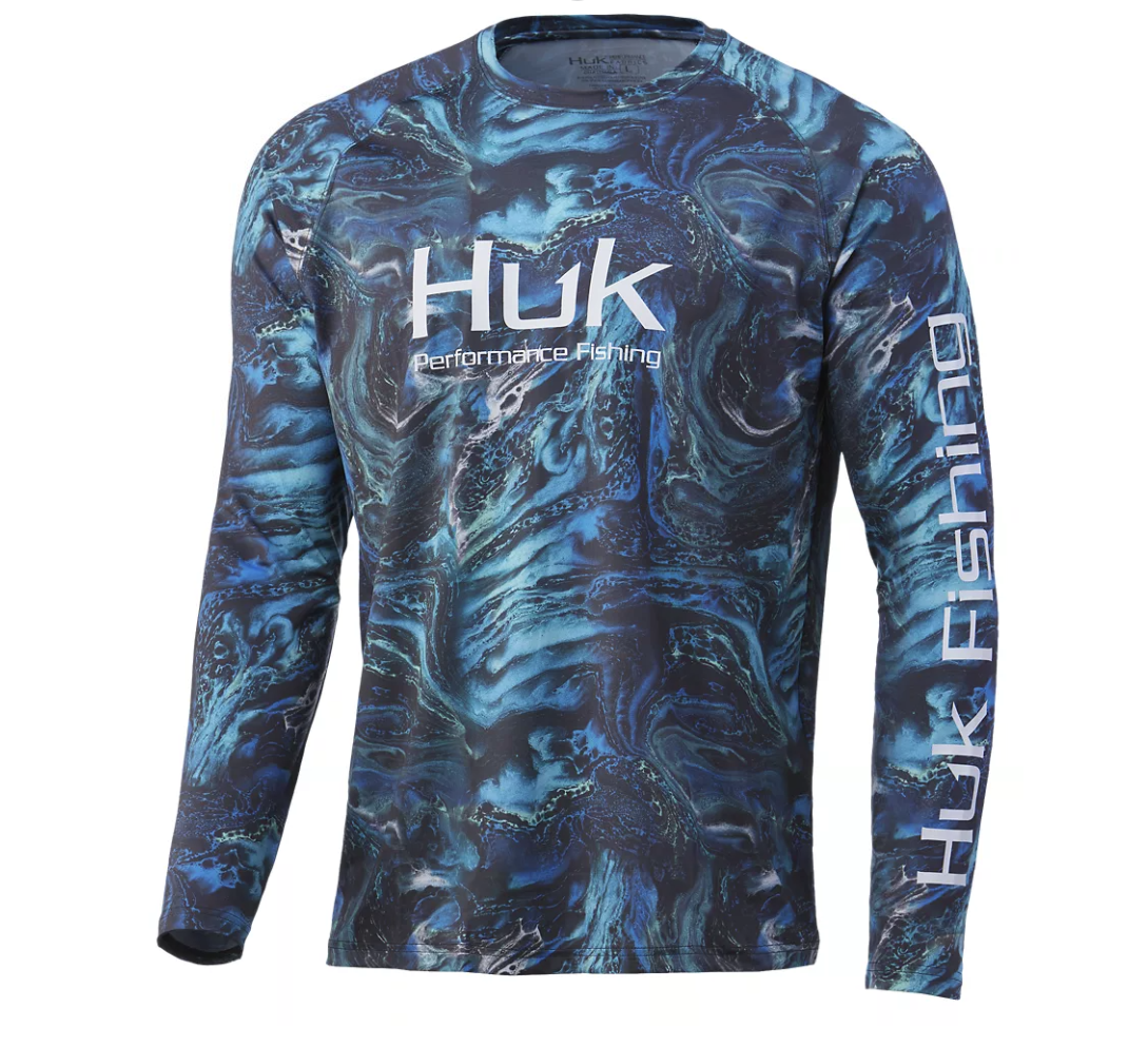 Huk Long Sleeve Stone Shore Pursuit Shirt Volcanic Ash S