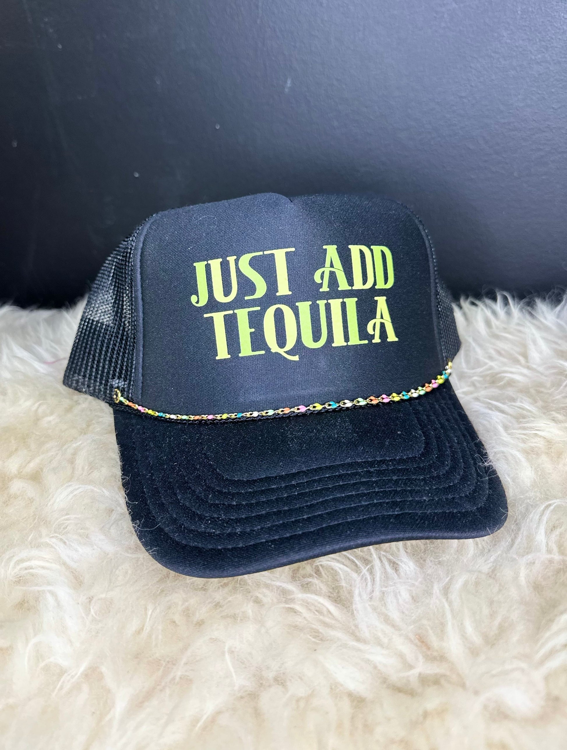 Just Add Tequila Black Trucker Cap