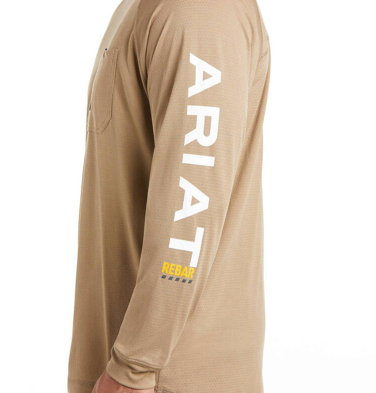 Ariat Rebar Heat Fighter Long Sleeve Shirt Khaki L