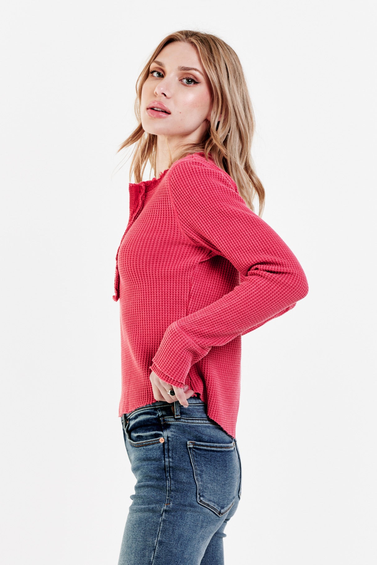 Dear John Luna Thermal Top in Barbados Red