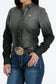 Cinch Womens Pearl Snap Western Shirt in Black Denim