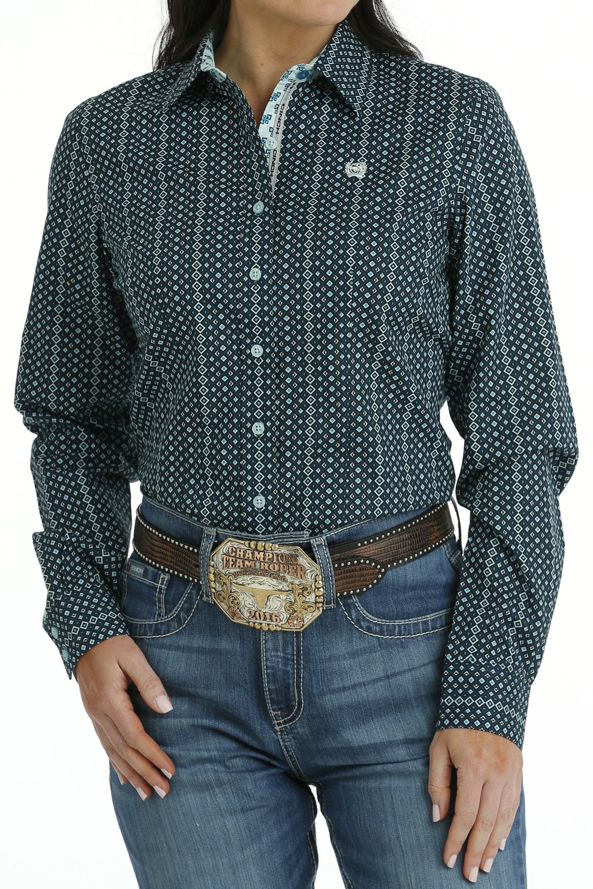 Cinch Women's Button-Down Blue Western Shirt