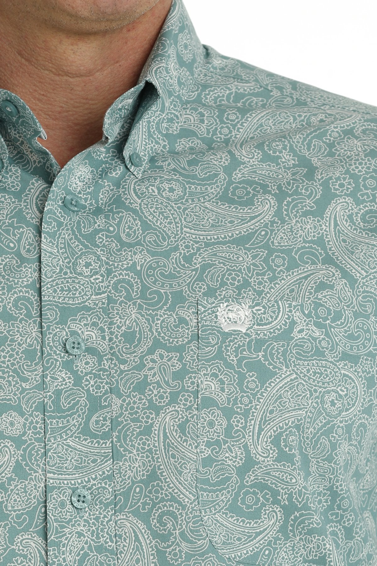 Cinch Men's Turquoise Paisley Long Sleeve Western Shirt