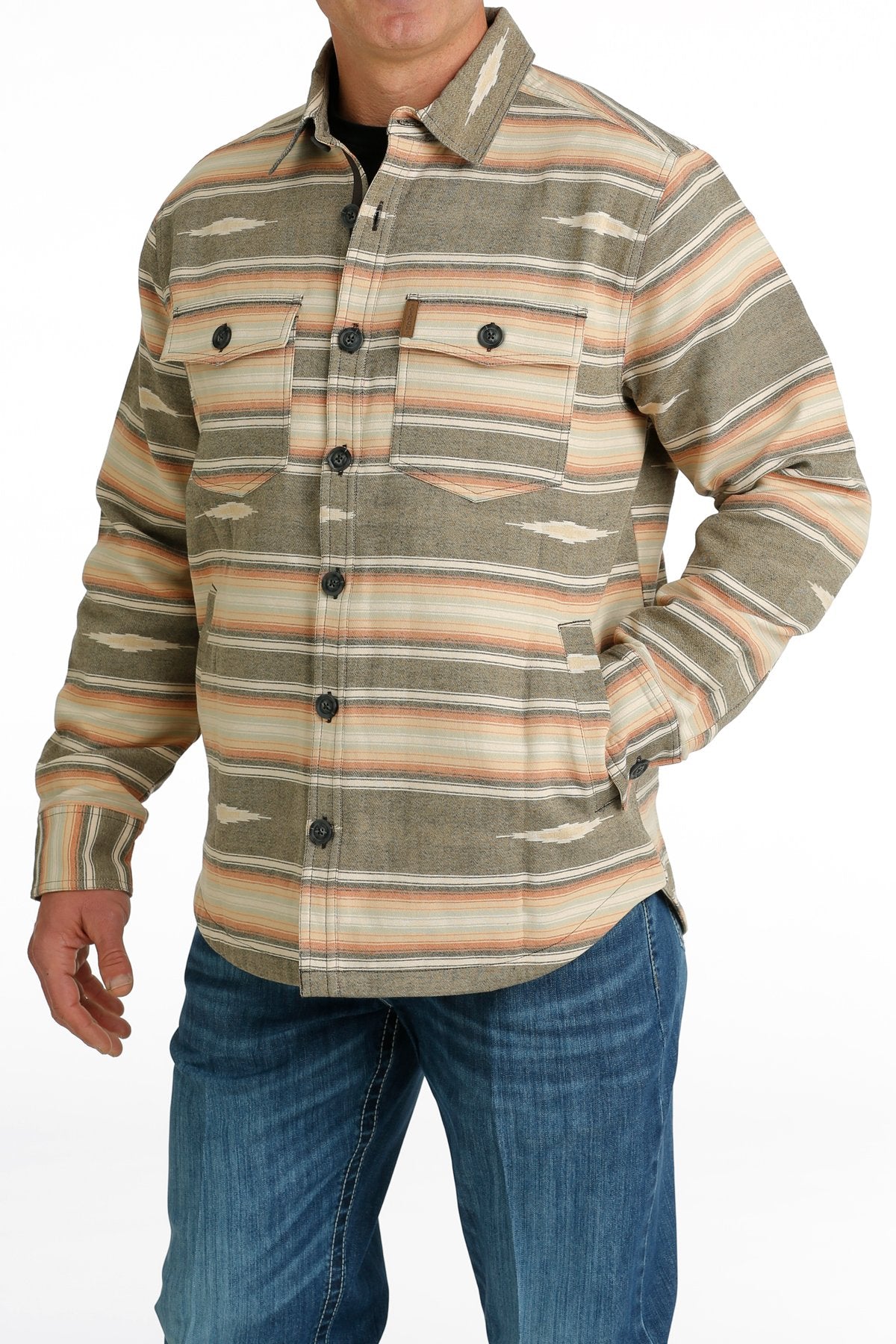 Cinch Southwestern Jacquard Shirt Gray Jacket