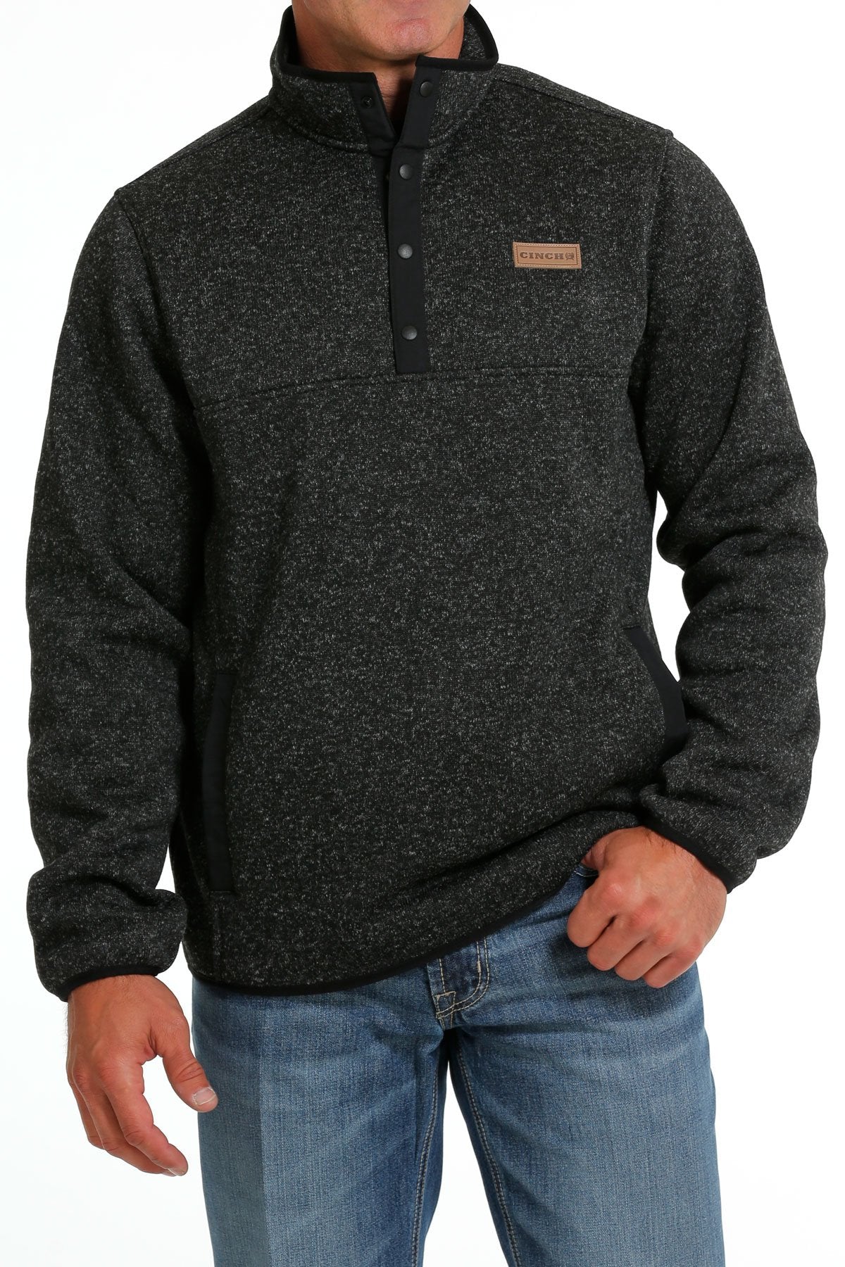 Cinch Men's Charcoal 1/4 Zip Pullover Sweater