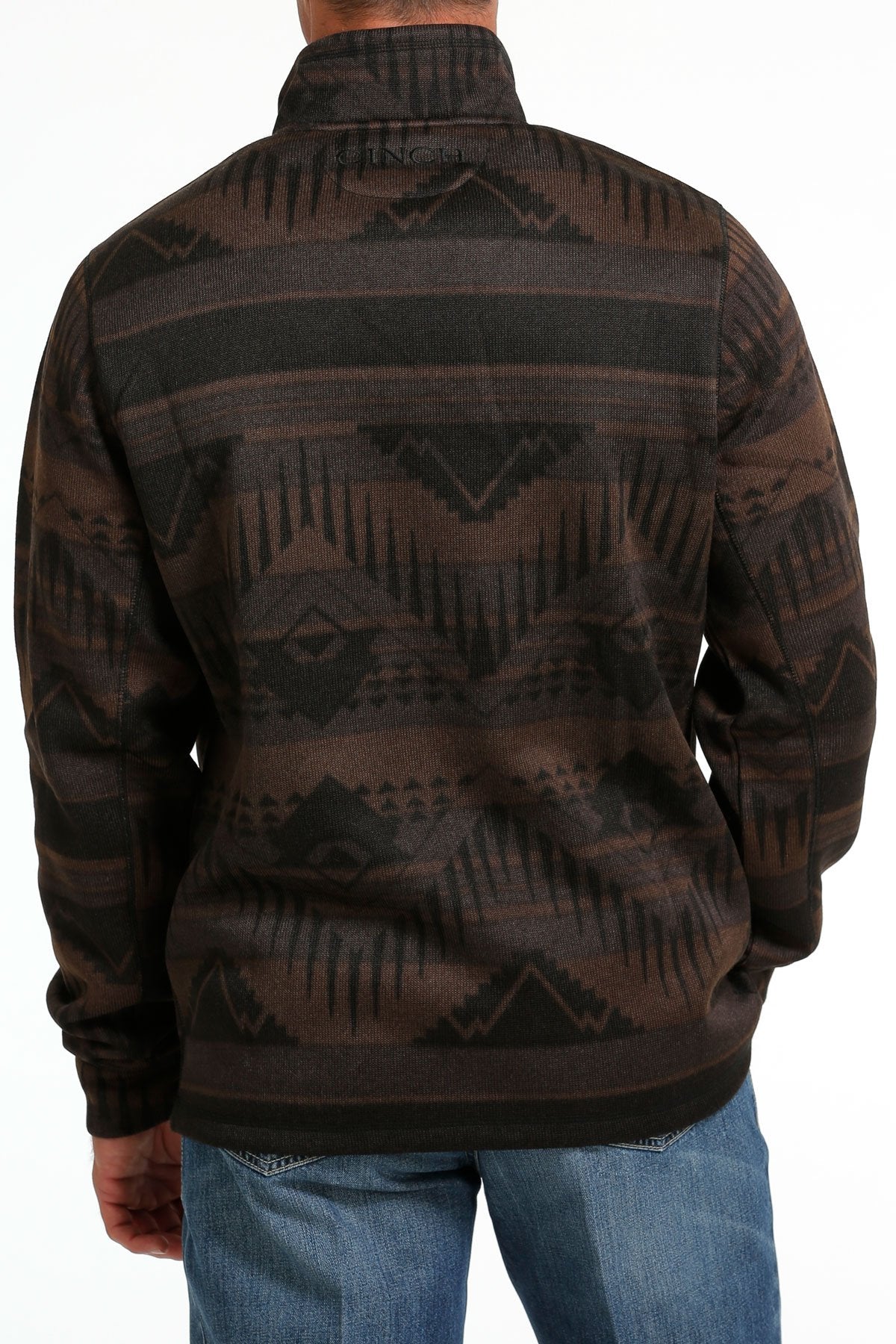 Cinch Men's 1/2 Zip Brown Southwestern Print Sweater Pullover