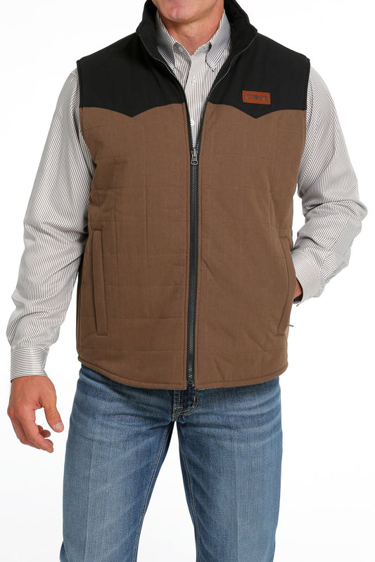 Cinch Men's Quilted Reversible Vest in Brown