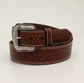 Nocona Floral Tapered Basketweave Tab Belt Brown 34