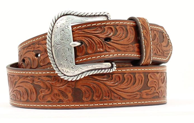 Nocona Western Vintage 1996 Belt G494 Sz 32 Leather Silver Floral Accent Buckle Nocona Western Vintage 1996 Belt G494 Sz 32 Leather Silver  main image 2