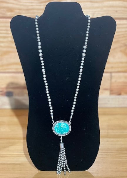 TURQUOISE AND NAVAJO MADE NECKLACE