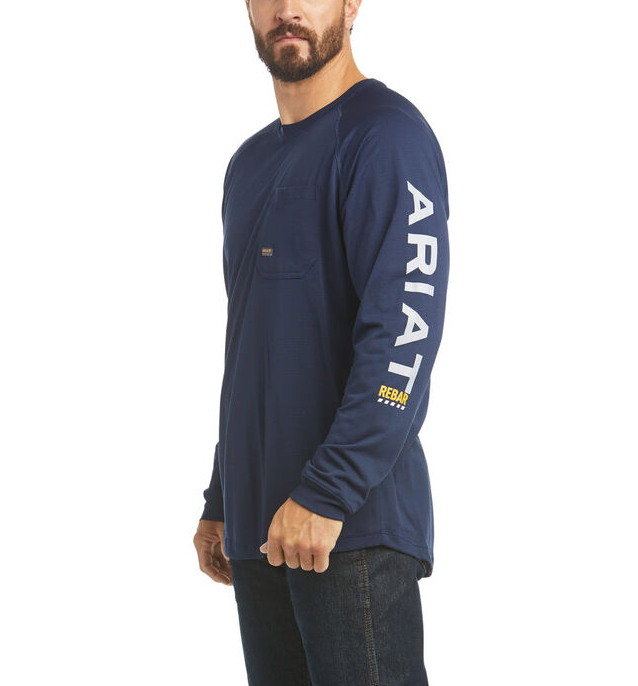 Ariat Rebar Heat Fighter Long Sleeve Shirt Navy 2XLT