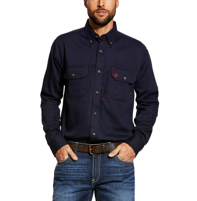 Ariat FR Solid Vent Work Shirt Navy M